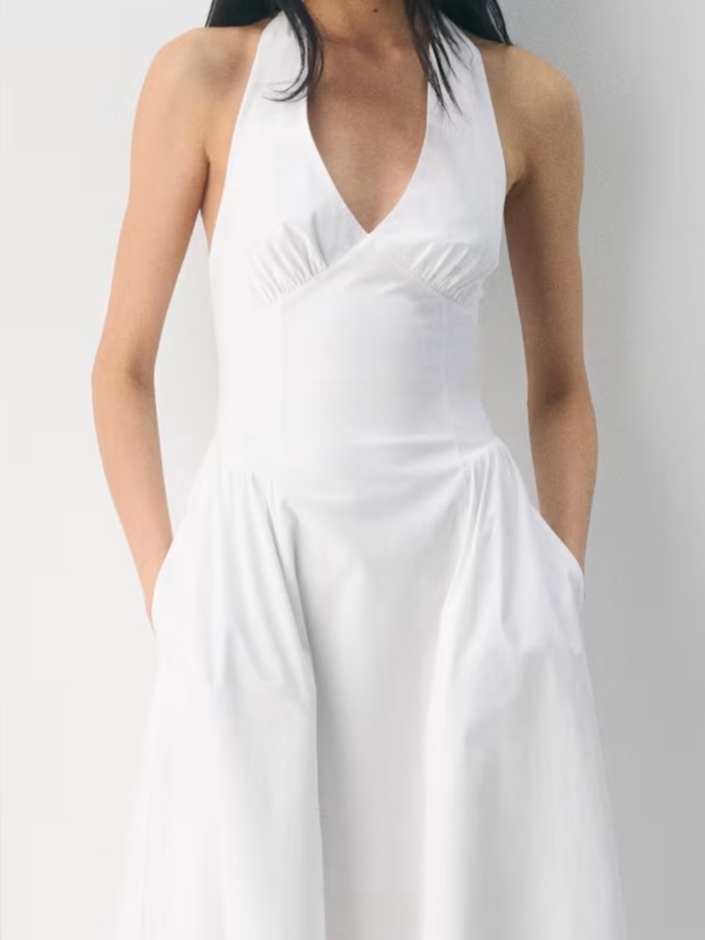 Aritzia Linden Poplin Halter Dress